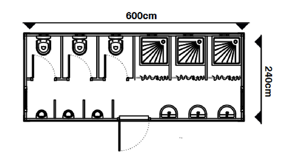Sanitar container 240x600