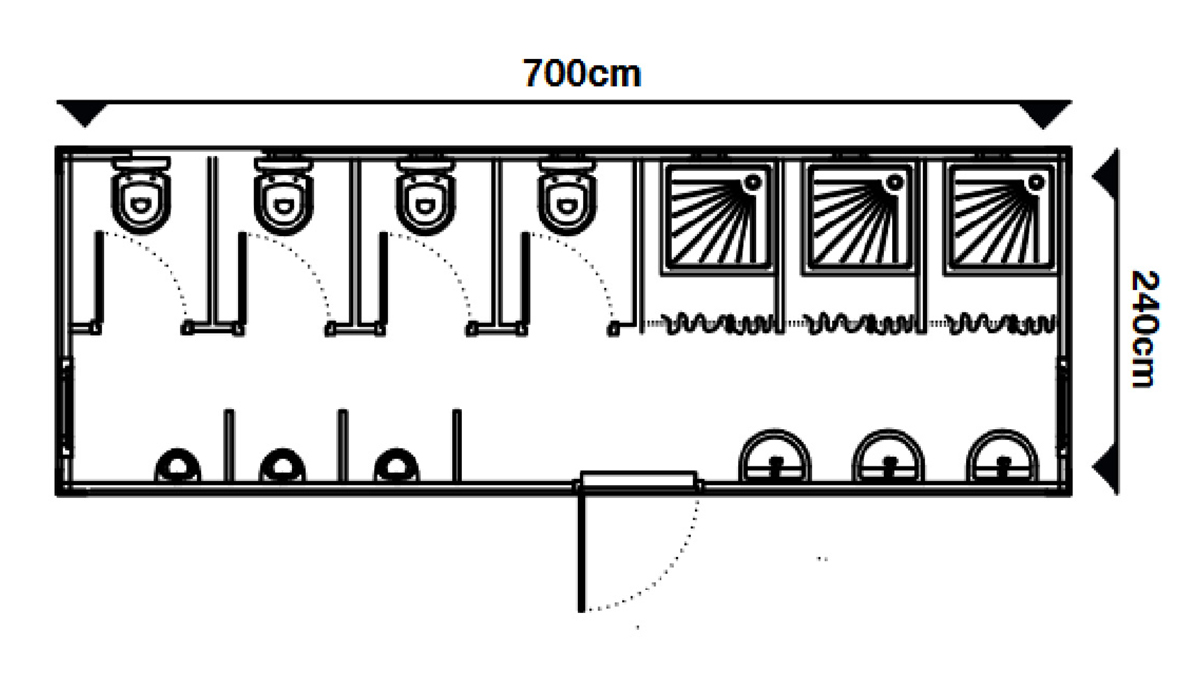 Sanitar container 300x700